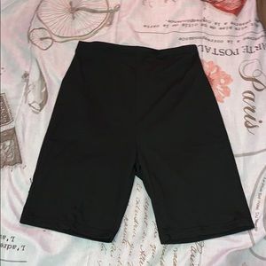 Black biker shorts.